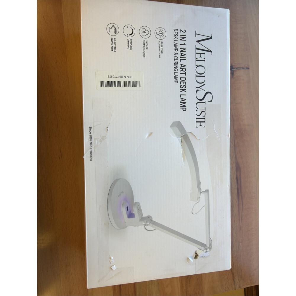 MelodySusie 2 in 1 Nail Dryer Desk Lamp Curing Lamp 2 Modes Timer Flexible Arm